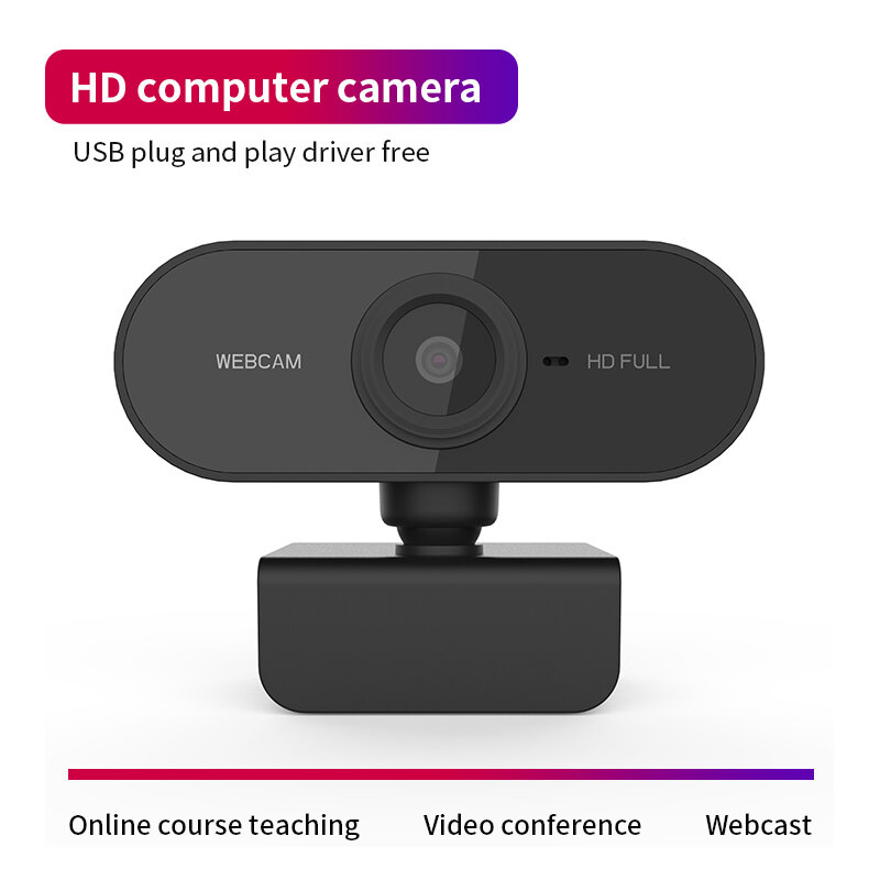 HD 1080P เว็บแคมมินิคอมพิวเตอร์ PC เว็บแคม USB ปลั๊กหมุนได้กล้องถ่ายทอดสดวิดีโอจัดการประชุมทำงาน
