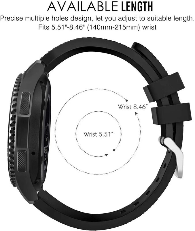 22mm correa de banda para Samsung Gear S3 frontera/Huawei Watch GT 2 pulsera correa samsung Galaxy ver 46mm Smartwatch