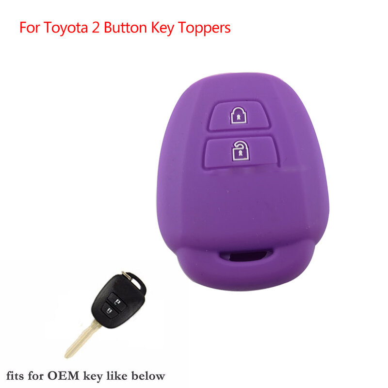 حافظة مفتاح التحكم عن بعد ، غطاء سيليكون فوب 2Btn ، غلاف مناسب لسيارات toyota