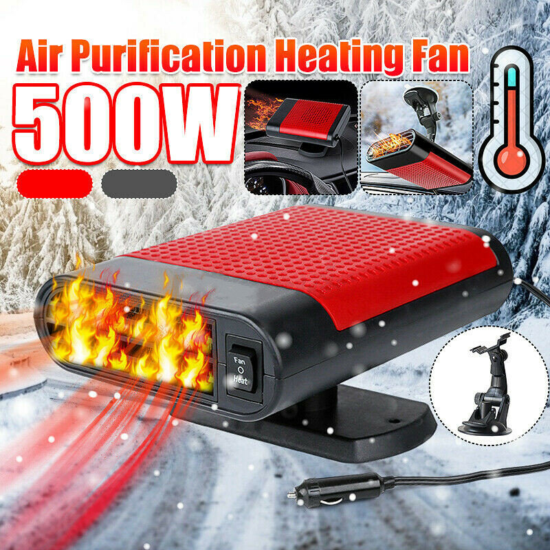 12v 500w aquecedor do veículo ventilador de refrigeração para brisa 2 em 1 portátil de aquecimento rápido casa defogger degelo aquecedor do carro