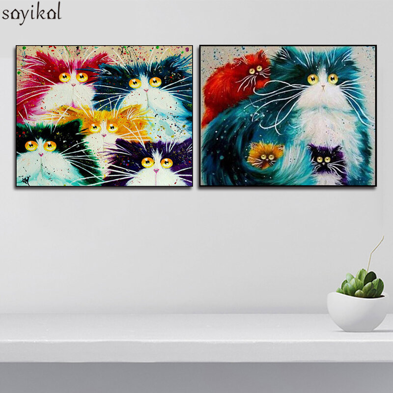 Kit DIY Painting Frame Diy Painting By Numbers Animals Colorful Owl Modern Wall Art Picture Acrylic Paint By Numbers For Gift