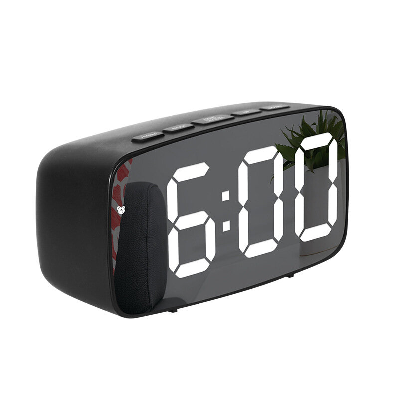 Cyfrowy budzik lustrzany budzik LED zegary z funkcją drzemki do salonu biurko w sypialni stół zegar elektroniczny