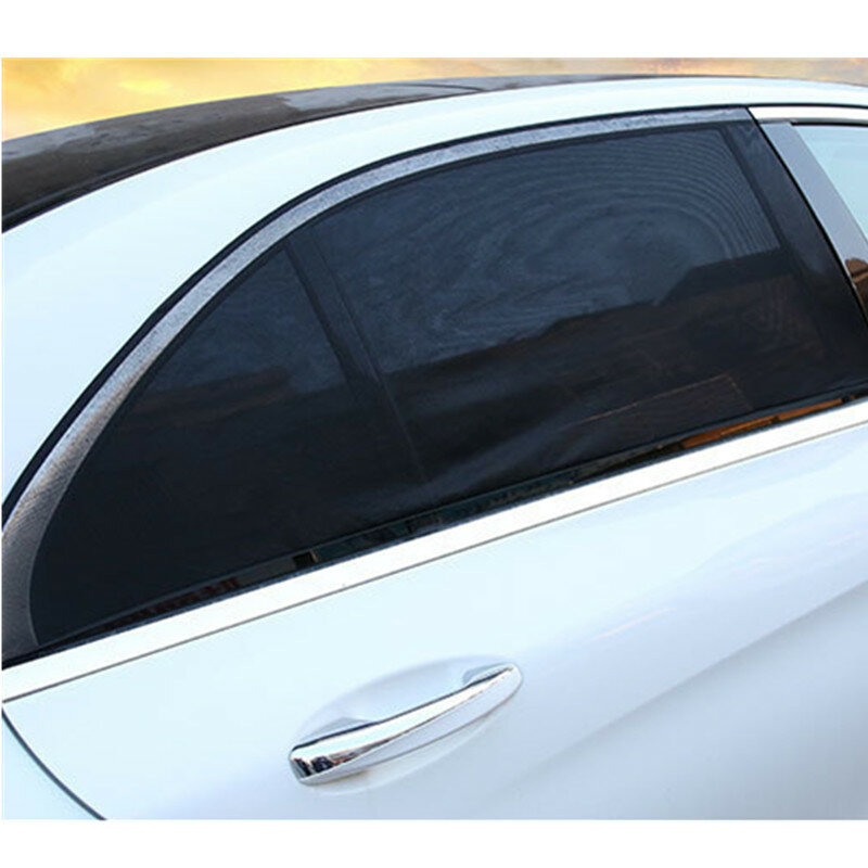 유니버설 2pcs 자동차 스타일링 차양 커튼 후면 창 커버 UV 보호 차양 바이저 쉴드 창 필름 자동차 액세서리