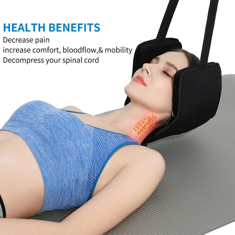 Гамак для шеи и головы для облегчения боли в спине, с бесплатной маской для глаз и прочной эластичной безопасностью