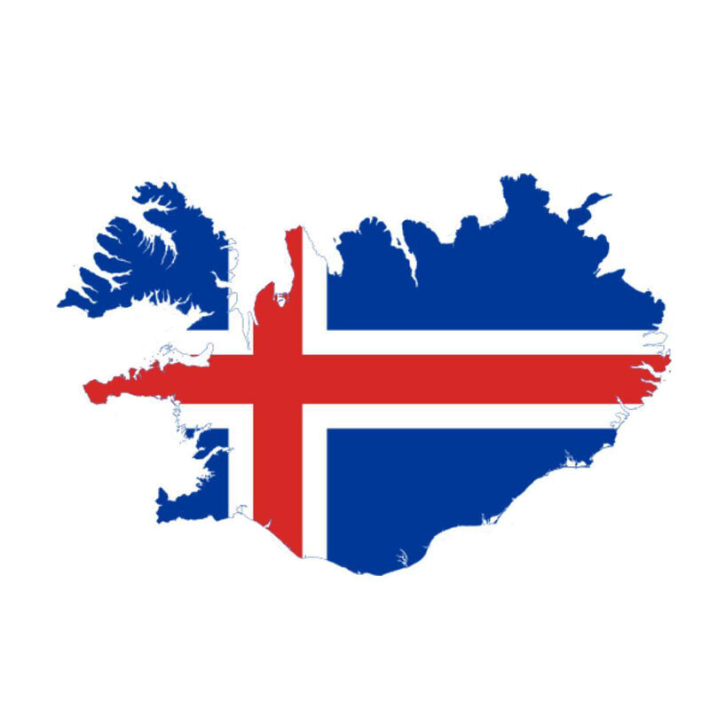 ร้อนขายรถจัดแต่งทรงผม Iceland แผนที่รถสติกเกอร์รูปลอกธง14.3ซม.* 9.3ซม.