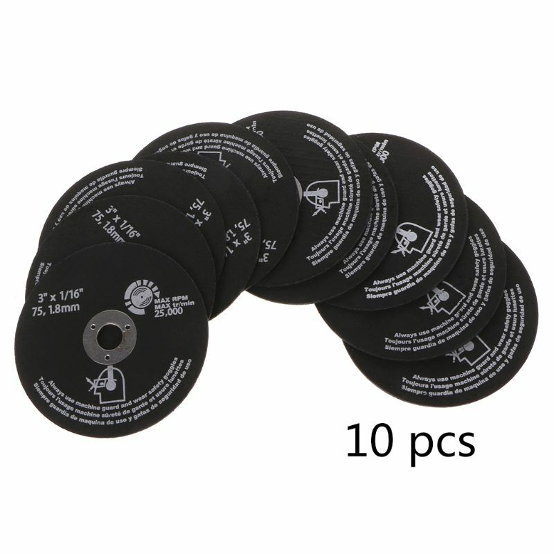 Disco de resina circular, disco de lâminas de roda de moagem para corte de metal com 10 peças