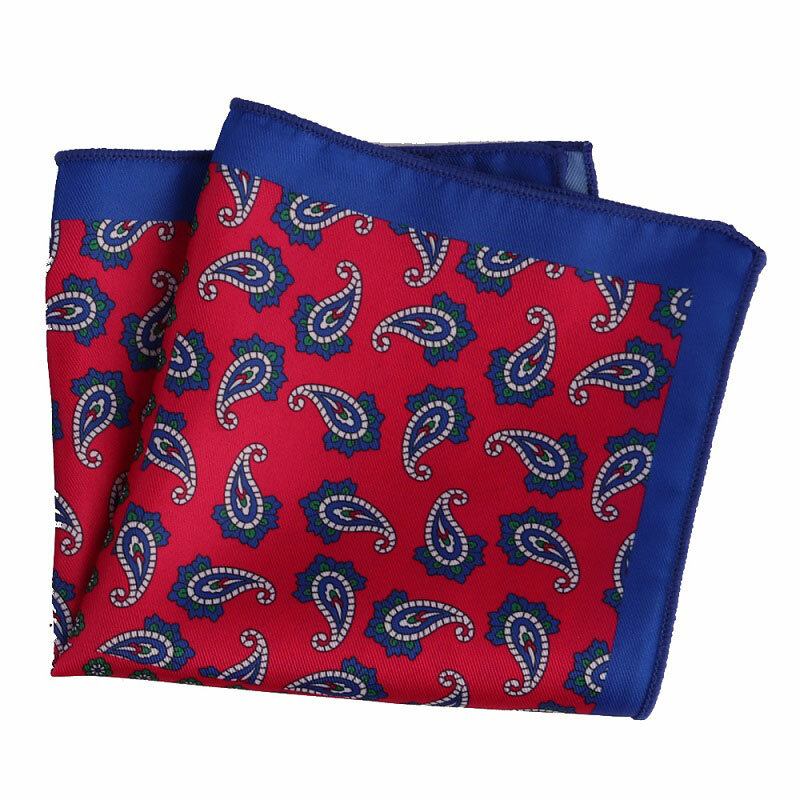 Lenço de pescoço masculino, toalha quadrada de bolso em poliéster e estampa floral