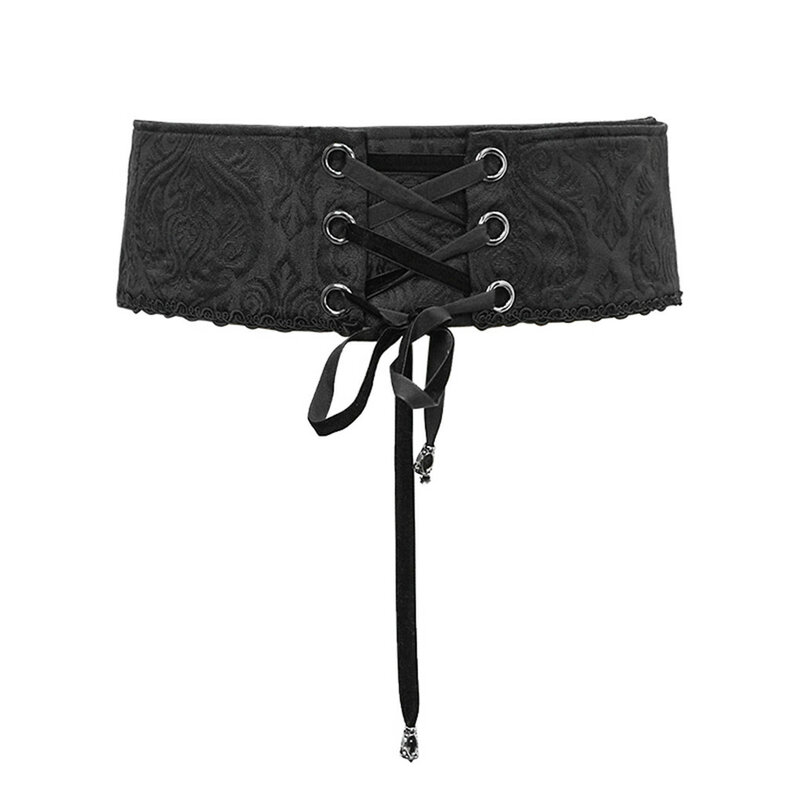 D.F-cinturón gótico Vintage para hombre, faja negra con correa, cinturones de alta calidad, accesorio de fiesta