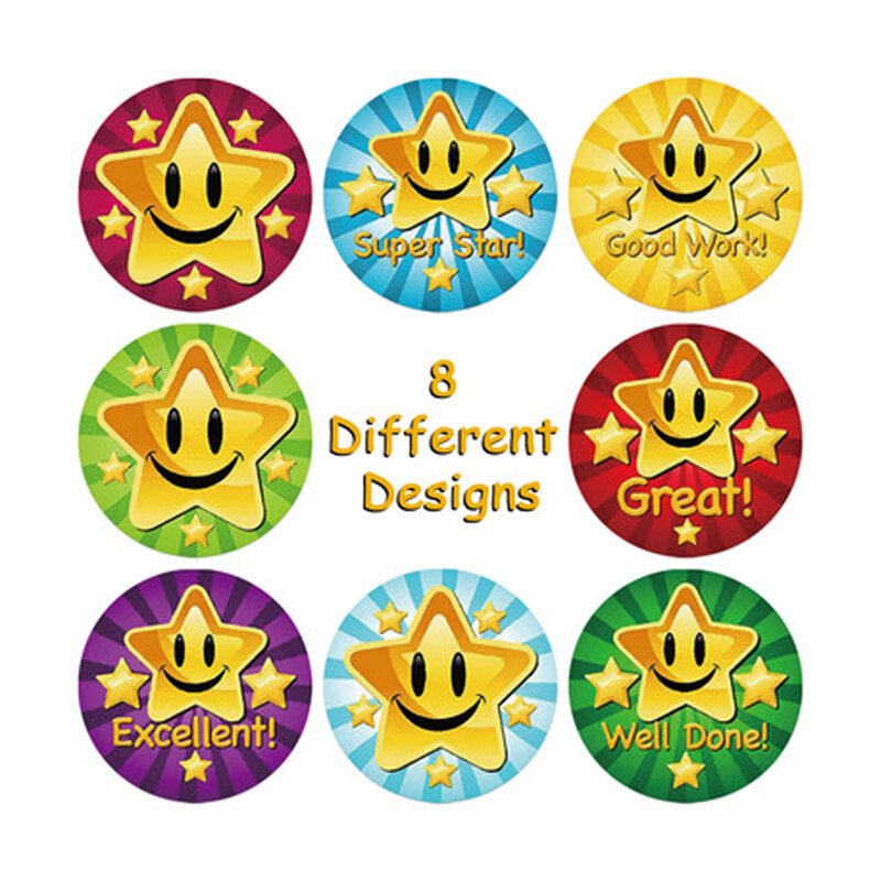 Inspirational Star Reward Stickers 1inch Cute Stationery Sticker for Kids Toy 500 Pcs Twinkle Star Pattern Encouragement Sticker