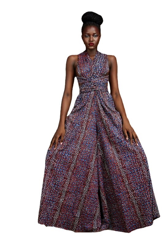 Polyester African Dresses for Women 2021 New Ladies Print  Ankara Style Trousers Fashion Robe Africaine Jumpsuit