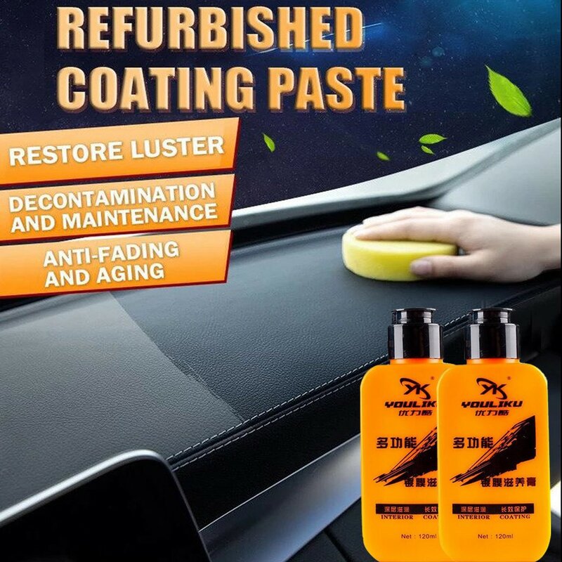 Crème de réparation du cuir, 120ml, intérieur automobile, pâte de revêtement, entretien, rénovation du cuir, nettoyant