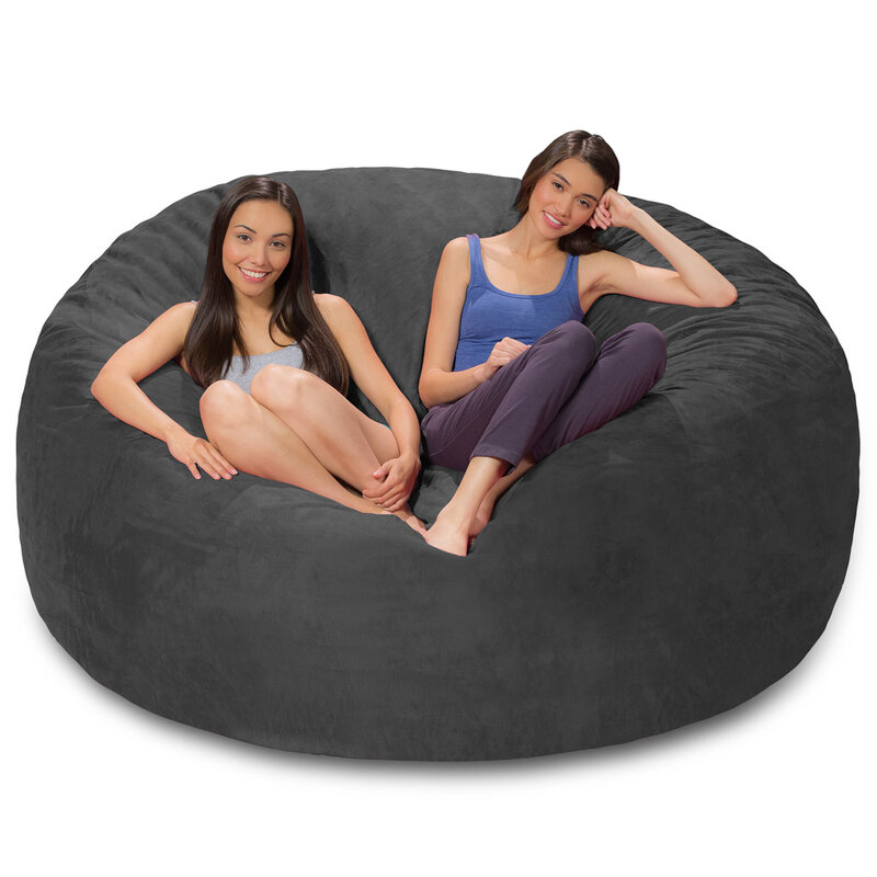 Dropshipping big Round Soft BeanBag bed cover giant XXXL microsuede bean bag cover for living room furniture