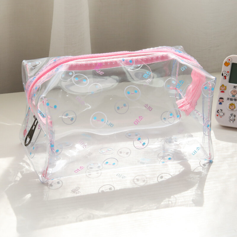 Cosmetic Bags Women Cartoon Pattern Transparent Toiletry Large Capacity Make Up Lovely Womens Waterproof Travel Storage Cases