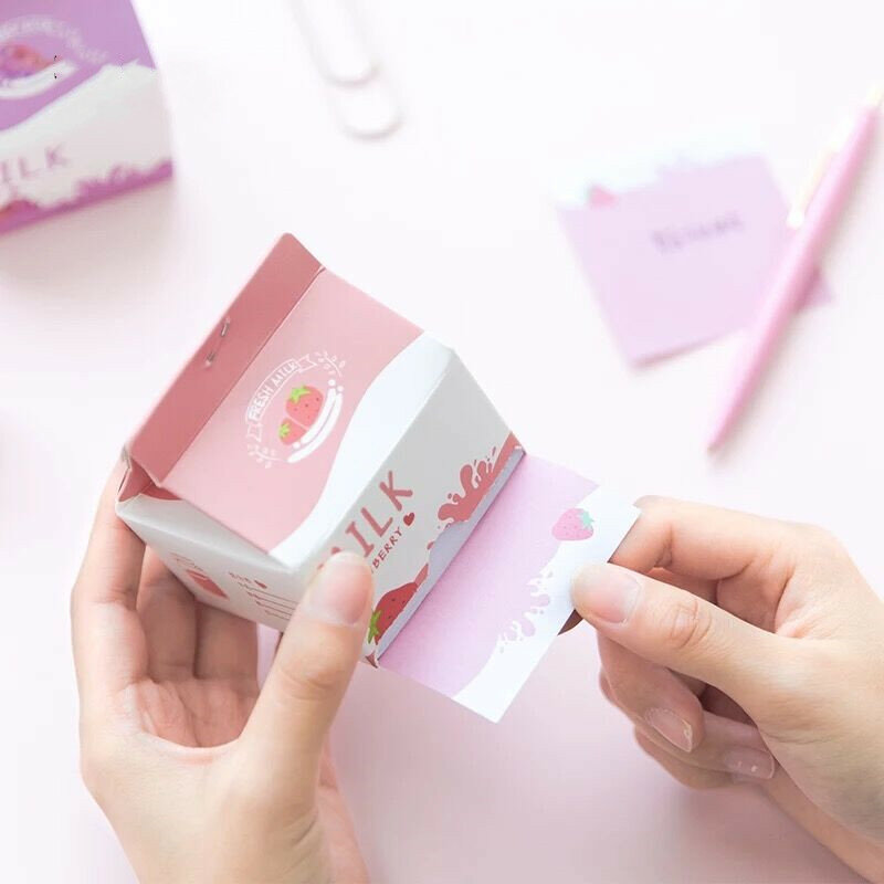 Milk – Blocs-notes créatifs coréens de style Kawaii, petits box scolaires et de bureau à papillons pour des messages, outil de papeterie, 300 feuilles par paquet,