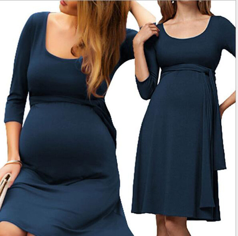 Новинка 2020, женские платья для беременных, модные платья для беременных, для грудного вскармливания, однотонный для беременных, удобная пик...
