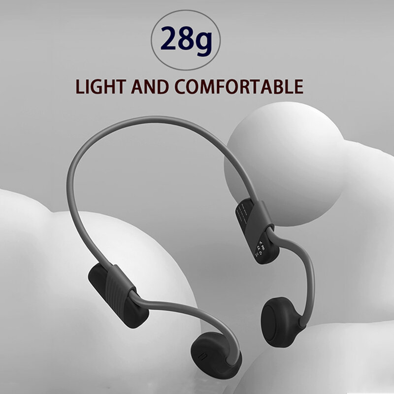 Auriculares de conducción ósea, inalámbricos por Bluetooth 5,0, Auriculares deportivos impermeables para exteriores con micrófono para correr