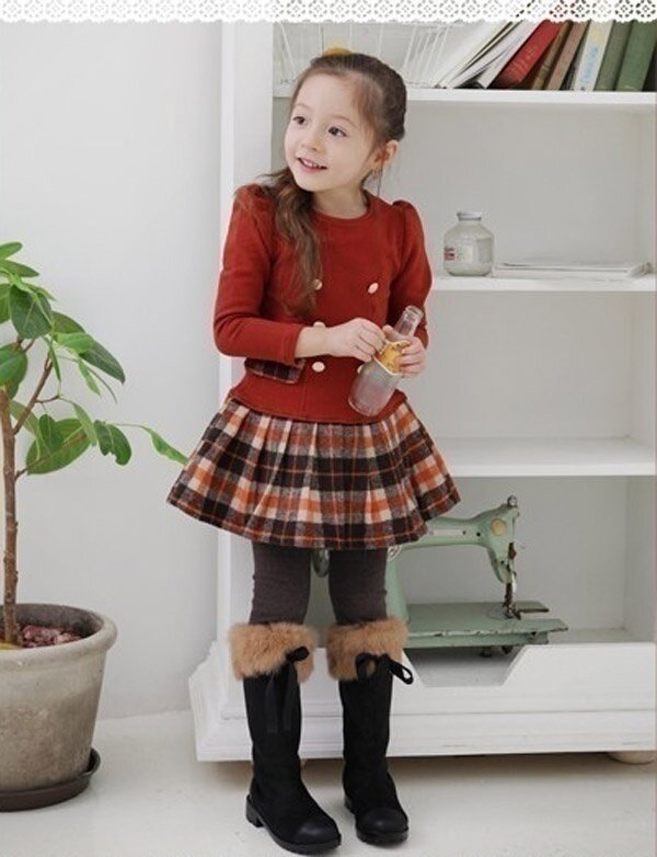 Vestido de princesa de manga larga a cuadros para niñas pequeñas, ropa de moda para fiesta, otoño e invierno, 2021