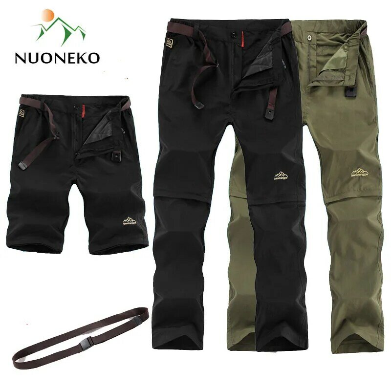 NUONEKO-PNT04 남성용 빠른 건조 하이킹 바지, 야외 스포츠 탄성 방수 캠핑 트레킹 낚시 등산 카고 팬츠