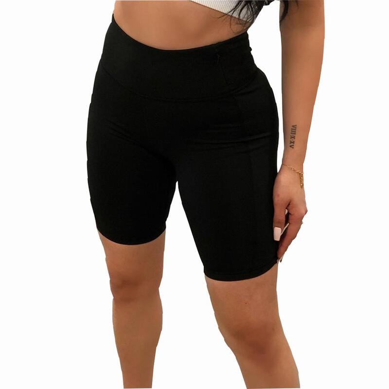 Pantalones cortos de Yoga para mujer, de entrenamiento, cintura alta, Color sólido, elásticos, sin costuras, transpirables, para Fitness, gimnasio, correr, Leggings de talla grande