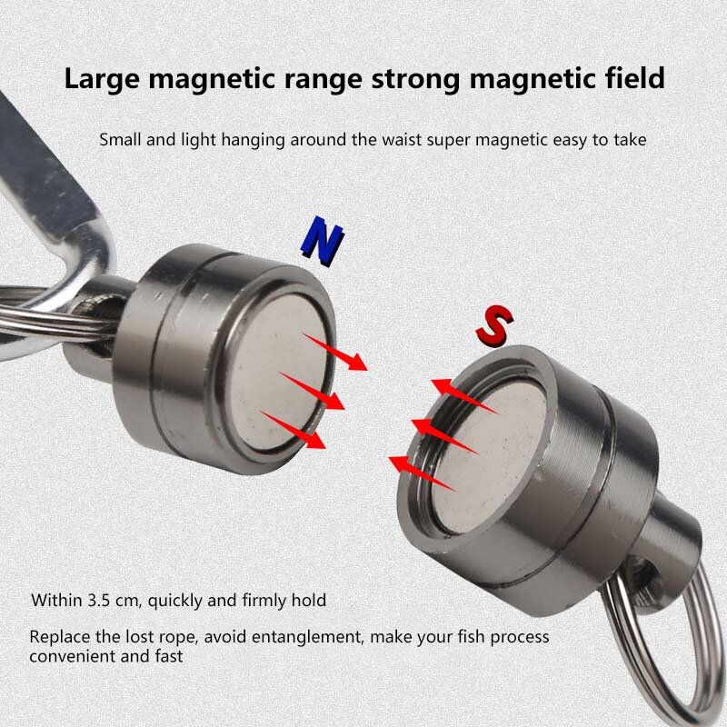 Outdoor Fishing Tool Strong Magnetic Carabiner Portable Mountaineering Release Lanyard Keychain Snap Clip Lock Buckle Hook