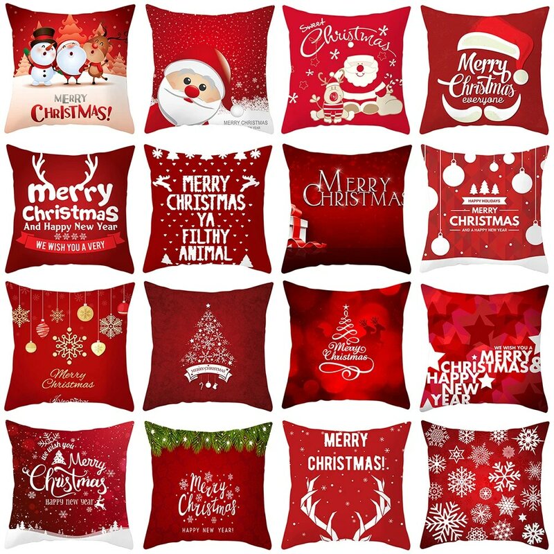 45x45cm Santa Claus Christmas Pillowcase Merry Christmas Decor For Home decoration Ornament Xmas Gifts 2021 New Year 2022