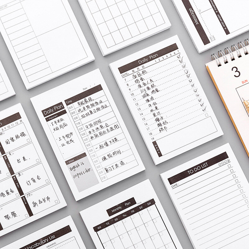 Notebook caderno memo pad notizen zu tun liste wöchentlich planer zeszyty szkolne libreta klebrige papeleria notas adhesivas cancelleria