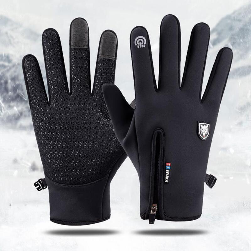 1 para rękawice rowerowe wodoodporny wiatroodporny polarowy ekran dotykowy Full Finger męskie rękawiczki damskie na zewnątrz