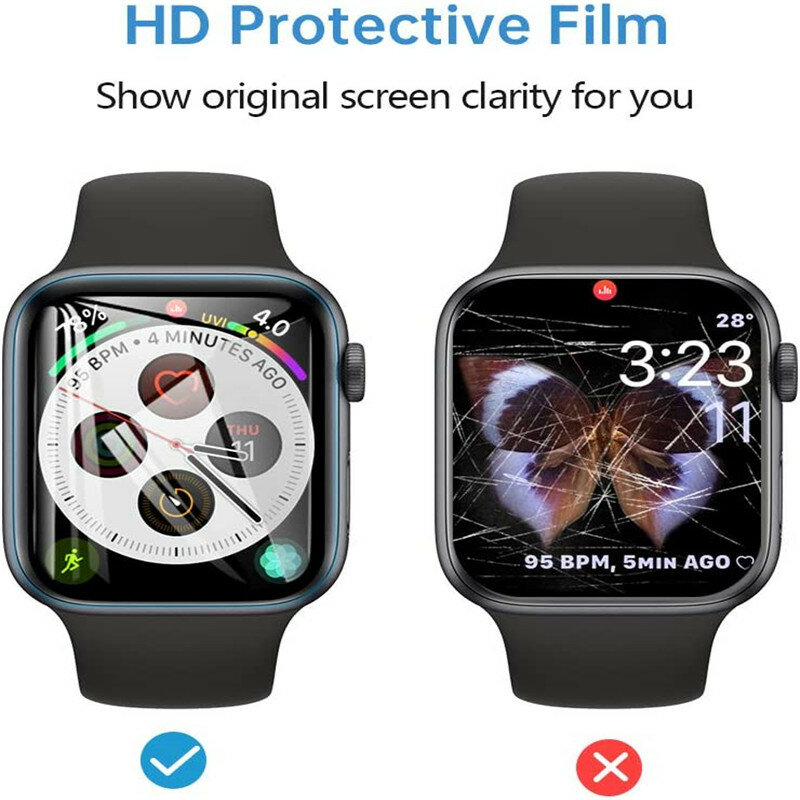 Screen Protector wyczyść pełna ochrona folia do Apple zegarek 6 SE 5 4 40MM 44MM nie szkło hartowane dla iWatch 3 2 1 38MM 42MM