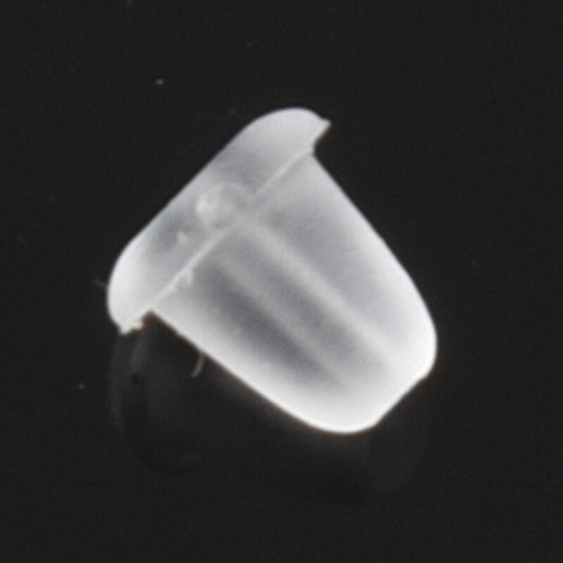 100 stücke Translucent Gummi Ohrring Stopper Rücken Weiß 4mm x 6mm