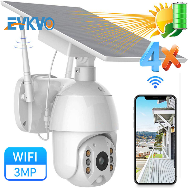 Caméra de Surveillance extérieure PTZ IP WiFi hd 3MP/1536P, dispositif de sécurité sans fil, avec double éclairage couleur, Vision nocturne IR, Audio bidirectionnel et détection PIR