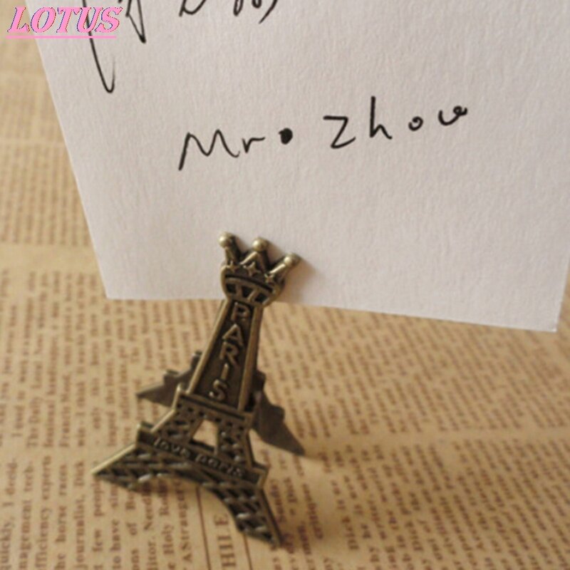 Efficel-Clips de papel de Metal para decoración de mensajes, suministros de oficina, accesorios, torre de París, 1 ud.