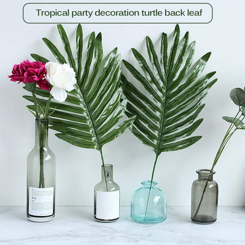 90 Pieces 6 Kinds Artificial Palm Leaves Tropical Leaves Decorations For Jungle Party Decorations Beach Birthday Luau Hawaiian