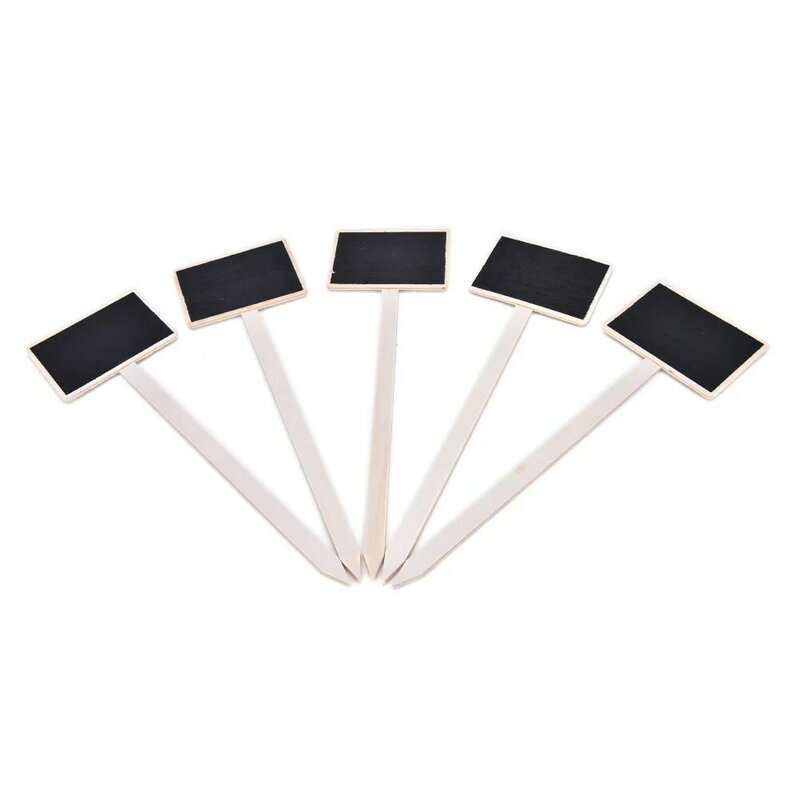 5 ピース/ロットクラシックミニレトロ木製黒板価格タグメッセージボードワードパッド黒板庭の花の木製カード