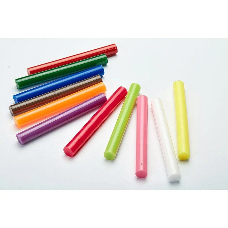 Цветные палочки для термоплавкого клея 7 мм, клей в ассортименте, блестящие клеевые палочки, профессиональные для электрического клеевого п...