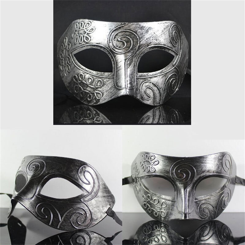 Masque de gladiateur romain grec rétro pour hommes, masque de fête d'halloween, masque romain grec Vintage or/argent