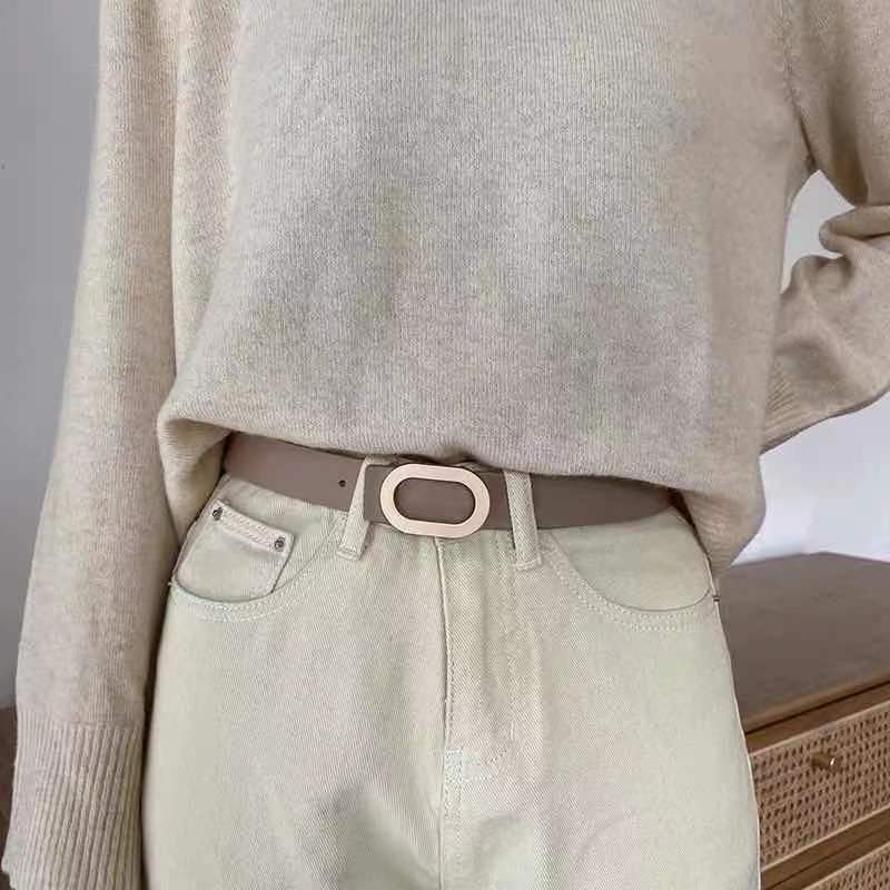 Metalowa klamra pasek damski koreańska, szalona pasek na co dzień kobiety moda prosty sweter spódnica od garnituru spodnie pas fala