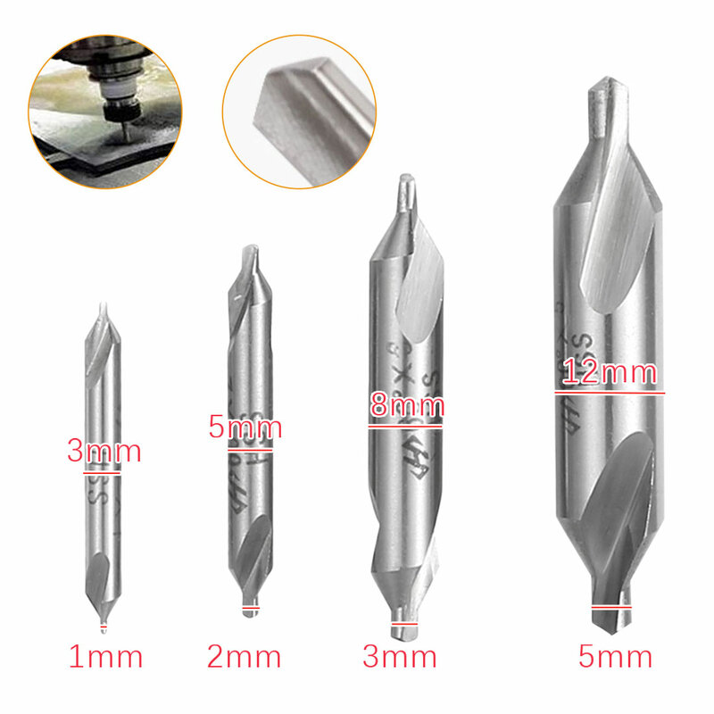 1pc 1mm /2mm /3mm /5mm Drills Bits 60 Degree  HSS Combined Center Countersink Drill Set For Power Tools