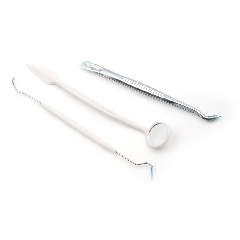 3Pcs dentista dente pulito igiene raccoglie Kit specchio salute orale pulizia dei denti ispezione tartaro detergente Set di strumenti dentali in acciaio