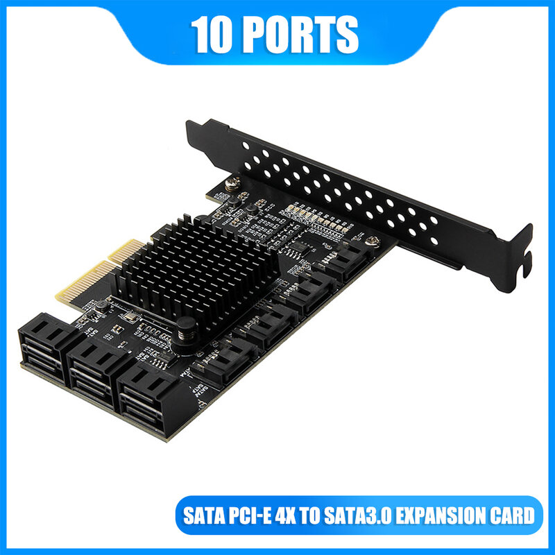 SATA PCI-E Adapter 10 Port PCI Express X4 Ke SATA 3.0 6Gbps Interface Rate Expansion Card Controller untuk HDD ASM1166 Riser Card
