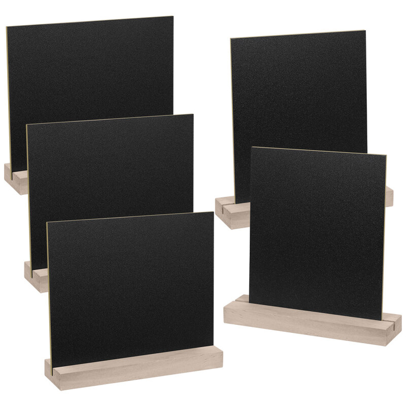 Supvox 5 conjuntos tabletop quadro sinais com suportes de madeira dupla face mini sinais de mensagem para festa banquete de casamento