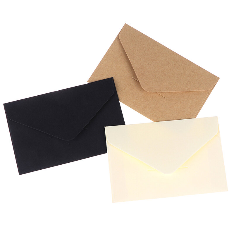 Mini envelope de presente para casamento, envelope clássico em branco com janela de papel, 20 ou 10 peças