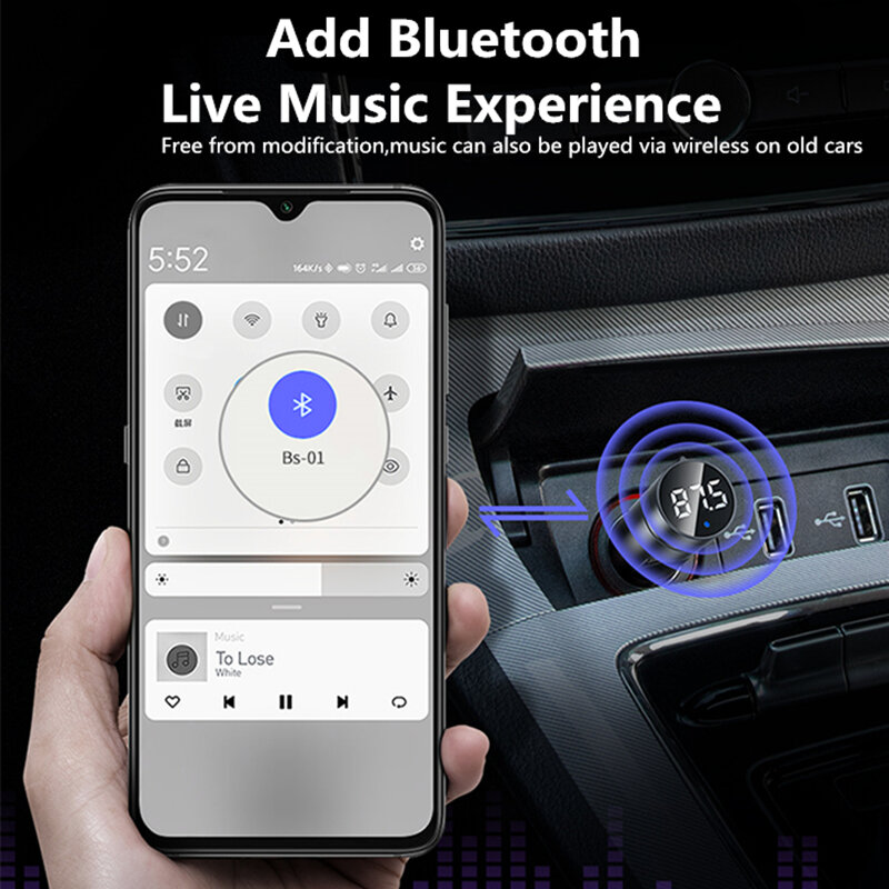Baseus FM Transmitter Auto Drahtlose Bluetooth 5,0 FM Radio Modulator Auto Kit 3,1 EINE USB Auto Ladegerät Freisprecheinrichtung Audio MP3 player
