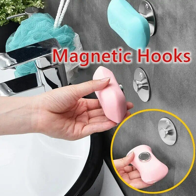 Porte-savon magnétique en acier inoxydable 304, boîte de rangement murale de Drainage de salle de bains, porte-ventouse, porte-savon magnétique
