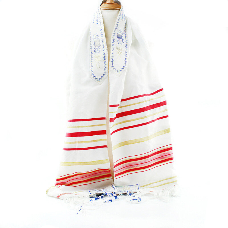 Tallit Prayer Shawl อิสราเอล55X180ซม.โพลีเอสเตอร์ Talit ซิปกระเป๋า Tallis บาทสวดมนต์ผ้าพันคอ Priez Wraps Prayer Shawl talis
