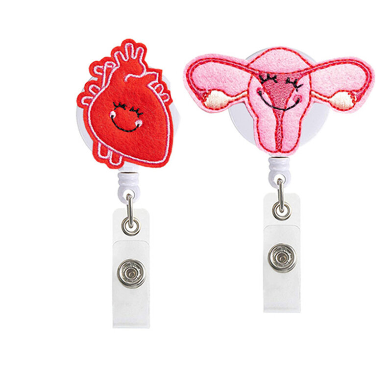 2สีแฟชั่นน่ารัก Retractable พยาบาล Badge Reel คลิปผู้ถือป้ายนักเรียน Doctor Id Card Holder