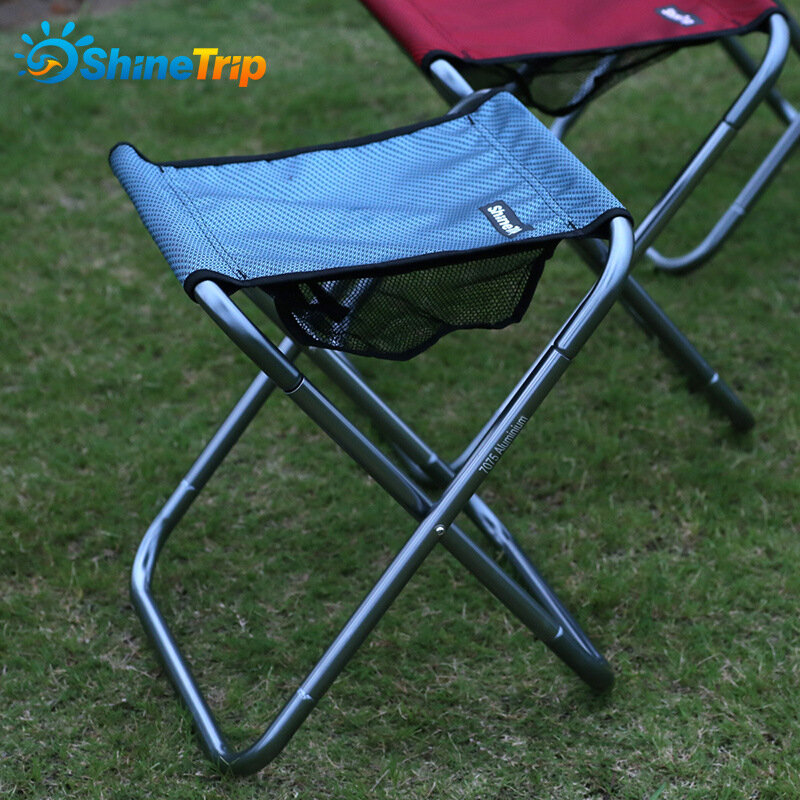 ShineTrip Plus przenośne, wytrzymałe podróżne krzesełko składane z torbą składane na zewnątrz aluminiowe krzesło stołek siedzisko wędkarskie Camping