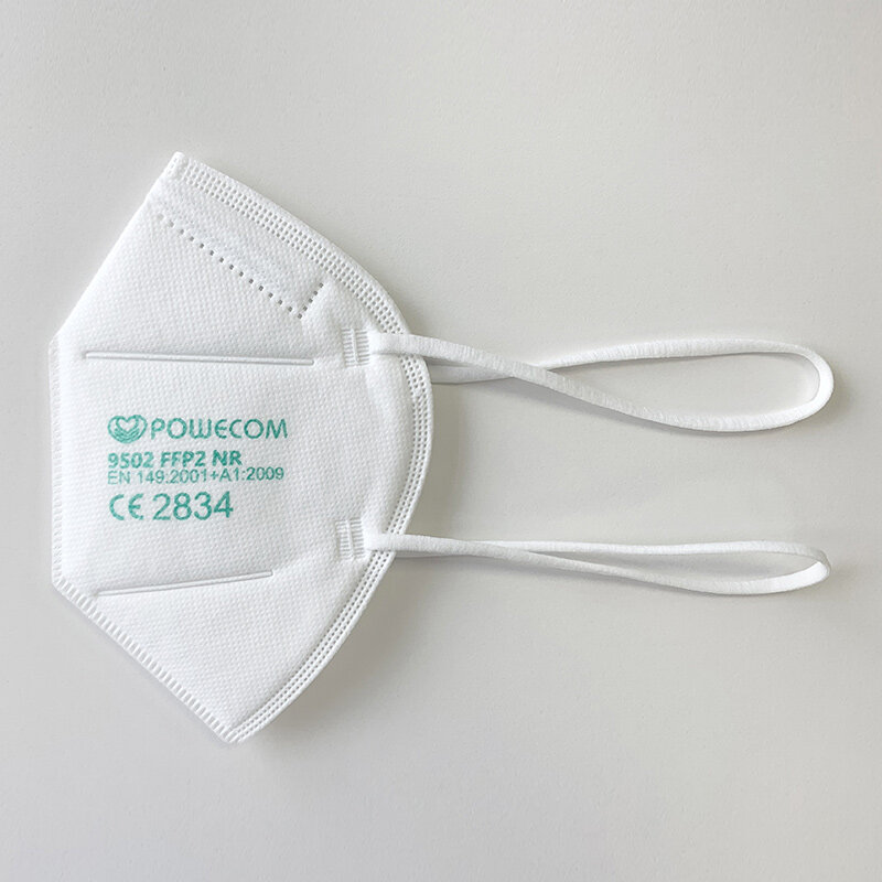 POWECOM FFP2 NR maska przeciwpyłowa Anti-Fog 5ply filtrowanie wielokrotnego użytku opaska na głowę oddychająca z CE maska usta mascarillas