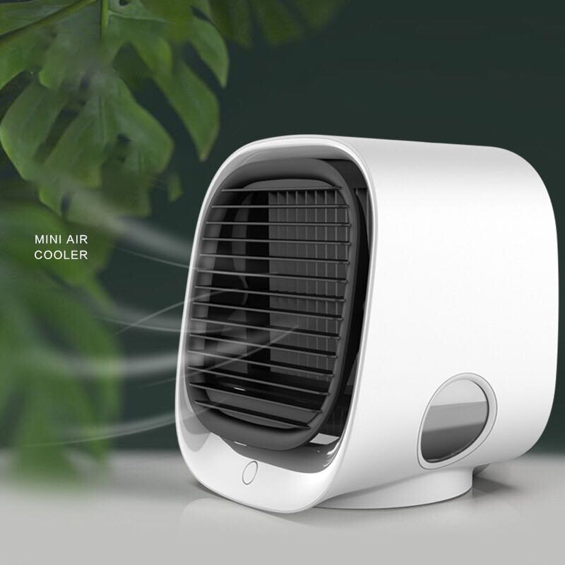 Miniventilador de aire acondicionado, humidificadores de aire USB, purificador de aire, luz LED portátil de 7 colores