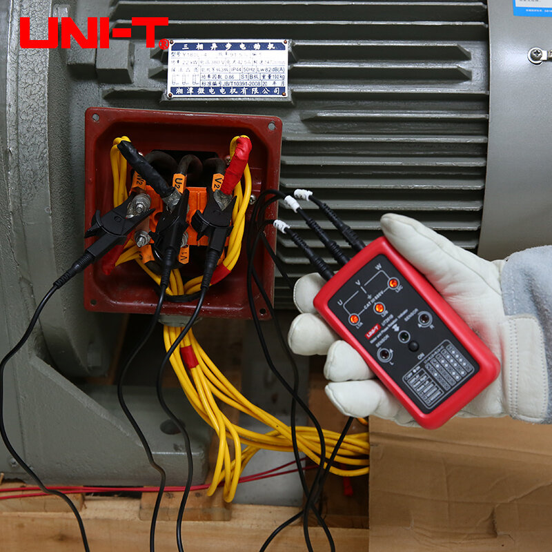 UNI-T UT261A Tester Urutan Fase Kurangnya Fase Meter Indikator Rotasi Motor AC 40 700V 90 600V UT261B