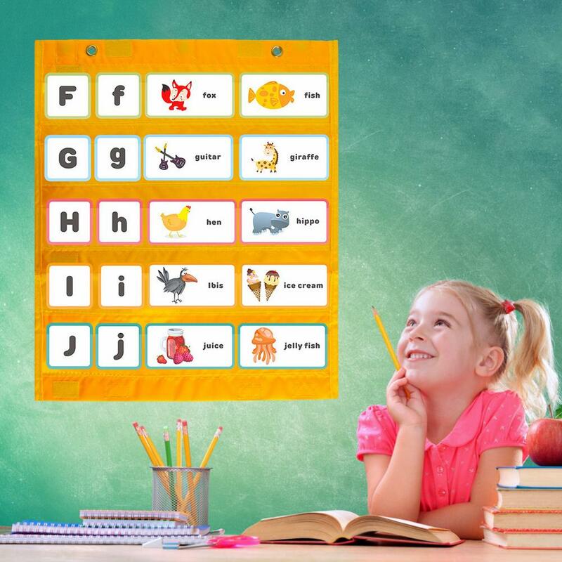 Bolso magnético gráfico quadrados-suporte de cartão magnético para sala de aula 4-color cartão magnético pocket chart para ensino em sala de aula ou